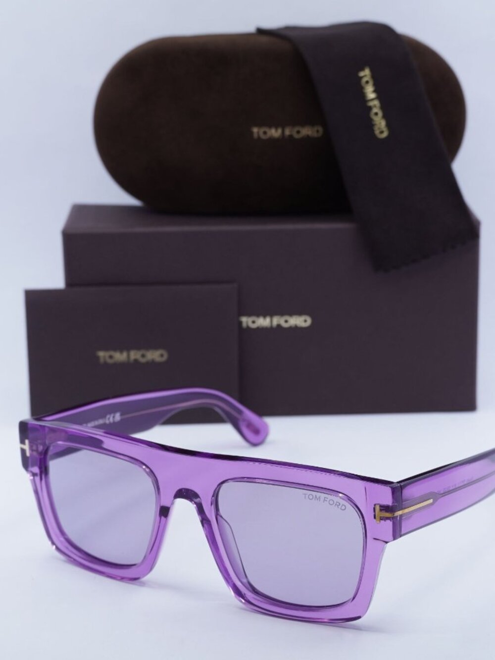 Tom Ford Fausto FT0711 81Y Square Unisex Sunglasses - Violet
